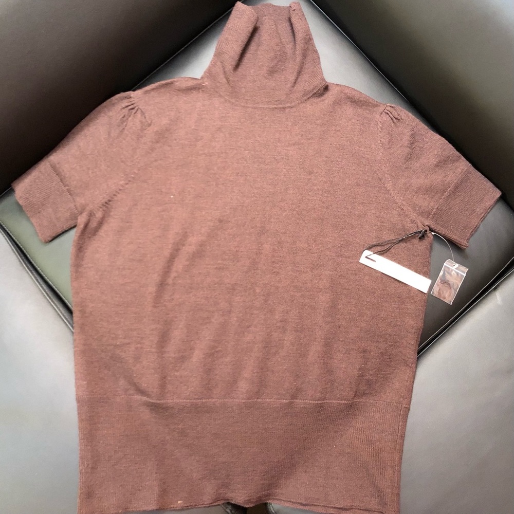 Brand new short sleeve wool turtleneck sweater.
